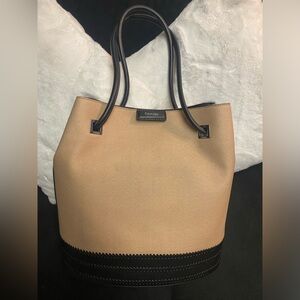 BNWT Calvin Klein leather & canvas tote
